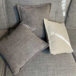 Boucle Scatter Cushion Soft Fluffy Beige Cream Throw Pillows in Teddy Boucl?? Fabric - thumbnail 2
