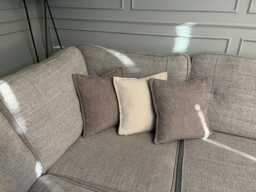 Boucle Scatter Cushion Soft Fluffy Beige Cream Throw Pillows in Teddy Boucl?? Fabric