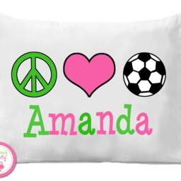 Personalized Cheerleading Pillow Case, Peace Love Cheer - thumbnail 3