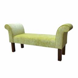 Handmade Lime Velvet Window Bench - Mini Chaise Lounge, British Made - thumbnail 1