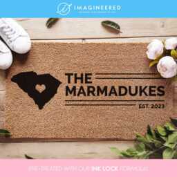 Custom Usa Home State Doormat - South Carolina Mat Map Couple Gifts New Gift Ideas Personalized - thumbnail 1