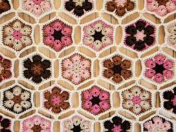 Handmade Crocheted African Hexagon Blanket