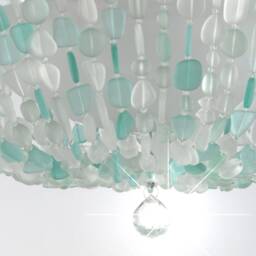 Sea Glass Chandelier Coastal Flush Mount Lighting, Grand Isle Design - thumbnail 2