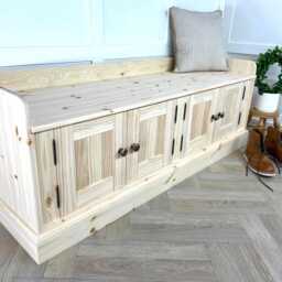Hallway Backless Bench Seat, 4 Door 5Ft Entry Hall Shoe Storage, Window Or Dining Seat - thumbnail 4