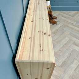 Hallway Backless Bench Seat, 4 Door 5Ft Entry Hall Shoe Storage, Window Or Dining Seat - thumbnail 3