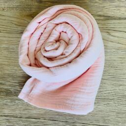 Personalized Hand Embroidered Cotton Muslin Swaddle Baby Pink - Baby Name Announcement, Shower Gift, Nursery Decor - thumbnail 2
