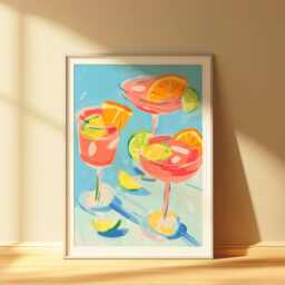 Margarita Cocktail Print - Colourful Bar Wall Art Kitchen Decor Summer Vibes Poster Drink Fun Home - thumbnail 2
