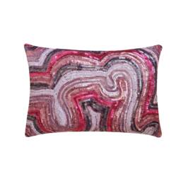 Decorative Oblong/Lumbar Rectangle Throw Pillow Covers Accent Couch Sofa 12x16 Silk Bead Embroidered Pink Purple - Wonder Lust - thumbnail 1