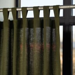 Linen Tab Top Curtain Panels Softened European Linen, Set Of 2 - thumbnail 3