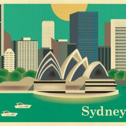 Sydney Skyline Art Print, Opera House, Australia Poster, Australia, Vertical Wall Art, Loose Petals, Style E8-O-Syd - thumbnail 2