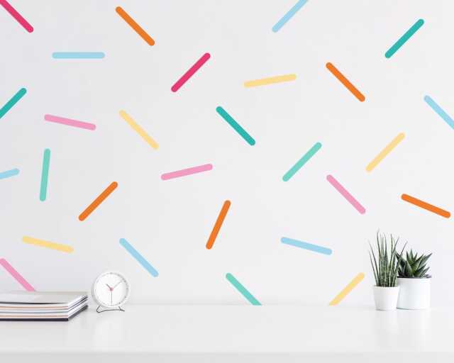 Pastel Rainbow Sprinkle Wall Decals, Confetti Stickers, Kids Decor - image 1