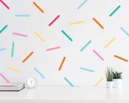 Pastel Rainbow Sprinkle Wall Decals, Confetti Stickers, Kids Decor - thumbnail 1