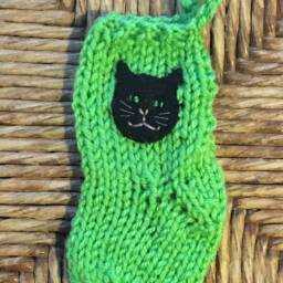 Cat Gift Card Holder, Lovers Stocking, Miniature Christmas Stocking, Pet Lover, Sitter Gift, Ornament, Stocking - thumbnail 2
