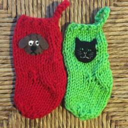Cat Gift Card Holder, Lovers Stocking, Miniature Christmas Stocking, Pet Lover, Sitter Gift, Ornament, Stocking - thumbnail 4