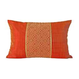 Decorative Pillow Cover With Zipper, Brick Red Cushion Rectangular, Rust Case, Terracotta 12x24 Lumbar Case - thumbnail 2