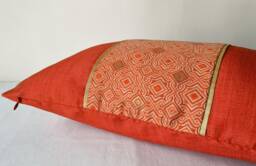 Decorative Pillow Cover With Zipper, Brick Red Cushion Rectangular, Rust Case, Terracotta 12x24 Lumbar Case - thumbnail 1