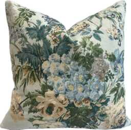 Thibaut Garden Club Blue Double Sided Cushion Cover Pillow Cover - thumbnail 1