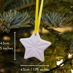Christmas Tree Decoration, Handmade Porcelain Star Ornament, Rainbow Coloured Decorations - thumbnail 3
