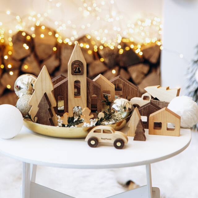 Christmas Village, Holiday Decor, Reusable Decoration, Wooden Village Houses, Ornaments 2023, Family Gifts - image 1