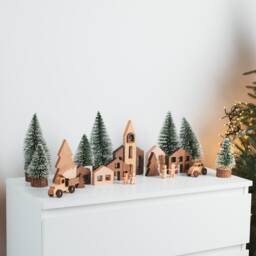 Christmas Village, Holiday Decor, Reusable Decoration, Wooden Village Houses, Ornaments 2023, Family Gifts - thumbnail 3