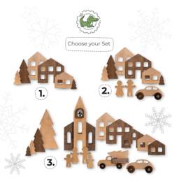 Christmas Village, Holiday Decor, Reusable Decoration, Wooden Village Houses, Ornaments 2023, Family Gifts - thumbnail 2