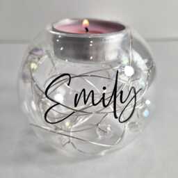 Personalised Birthday Candle Gift Set, Crystal Tealight Holder, Boxed Keepsake For Her, 18Th 21st 30Th 40Th 50Th 60Th - thumbnail 3