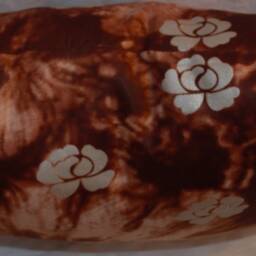 Brown Simulated Tie Dye Fabric Blend With Silver Floral Stamp Throw Pillows - thumbnail 3