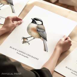 Black-Capped Chickadee Bird Art Print, Home Decor, Lover Gifts - thumbnail 1