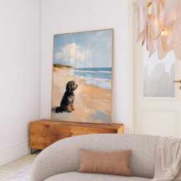 Black & Tan Cavapoo Oil Painting Wall Art Print, Beach Poster, Gift For Owner, Portrait Picture - thumbnail 4