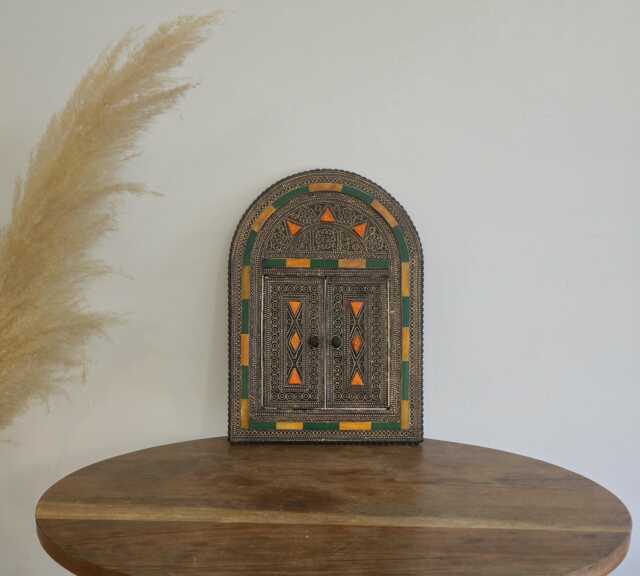 Small Handcrafted Cow Bone Mirror - Unique Traditional Moroccan Piece - image 1