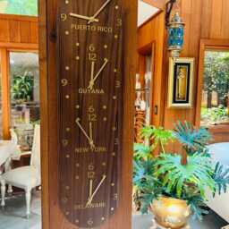 Decora Walnut Gold & Mirror Deco World Time Zone Wall Clock 2-5 Dial Options - thumbnail 4