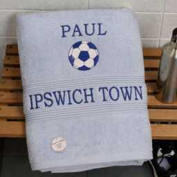 Football Personalised Bath Towel Choice Of Colours - Fan Club Or League Fa Supporter - thumbnail 2