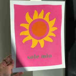 Sole Mio Art Print Italian Abstract Sun, Pop Colors - thumbnail 2
