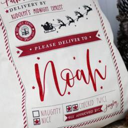 Personalised Extra Large Christmas Sack, Custom Santa Gifts, Girls, Boys, Kids, Xl, Stocking, Organic Cotton - thumbnail 2