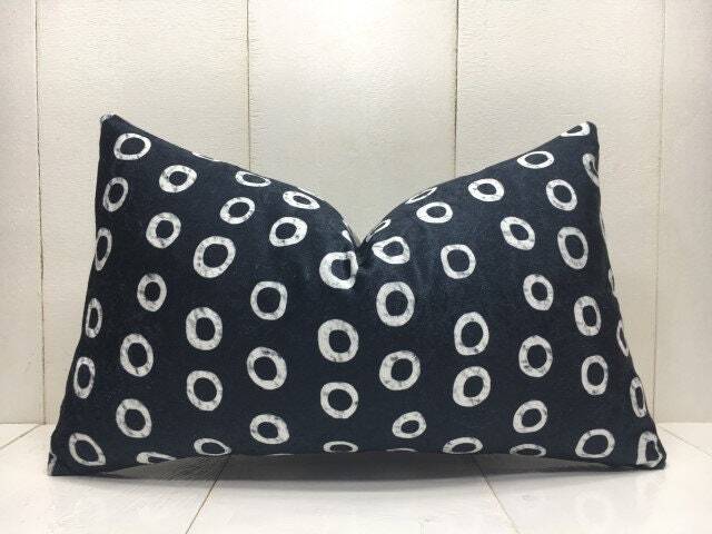 Handwoven Silk Ikat Velvet Pillow Cover, 12x20 Lumbar Cushion - image 1