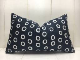 Handwoven Silk Ikat Velvet Pillow Cover, 12x20 Lumbar Cushion
