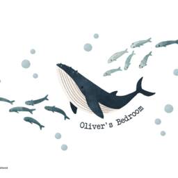Personalised Ocean Friends Wall Sticker, Whale Decals, Stickers For Walls, Underwater Themed Room - thumbnail 3