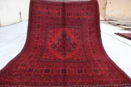 3x5 Ft Afghan Bukhara Outdoor Rug, Red Khal Mohammedi Handmade Turkmen Oriental Geometric Living Room D??cor Office Area Rug - thumbnail 1