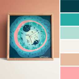Illustrated Fish Kids Wall Clock Nursery With Numbers Children's Room Art - thumbnail 4