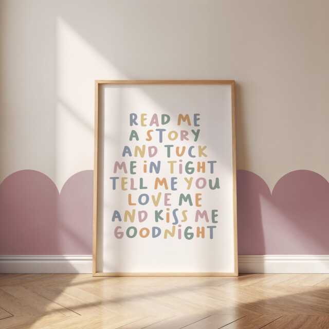 Read Me A Story Kids Wall Art - Reading Corner Print For Nursery, Playroom & Classroom Gift Children Library Unframed - image 1