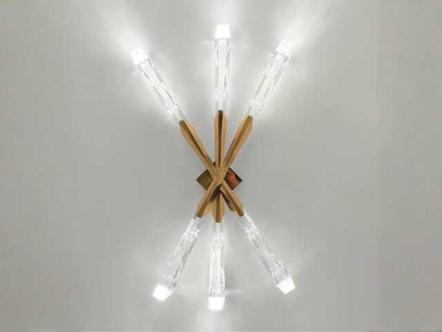Crystal Acrylic Led Wall Sconce - Brushed Brass Vanity Lighting - image 1