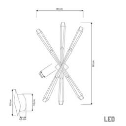 Crystal Acrylic Led Wall Sconce - Brushed Brass Vanity Lighting - thumbnail 4