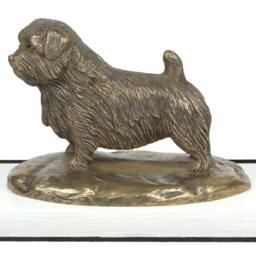 Norfolk Terrier, Dog On White Wooden Base Statue, Limited Edition, Artdog - thumbnail 2