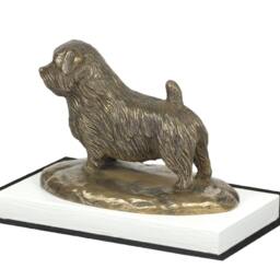 Norfolk Terrier, Dog On White Wooden Base Statue, Limited Edition, Artdog - thumbnail 3