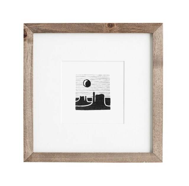 Utah No. 2, Landscape Print, Black & White Art, Original Tiny Prints, 4x4 Minimalist Illustration - image 1