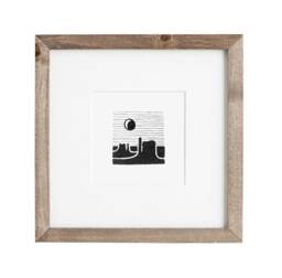 Utah No. 2, Landscape Print, Black & White Art, Original Tiny Prints, 4x4 Minimalist Illustration - thumbnail 1