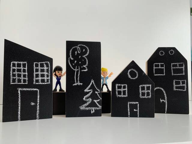 Chalkboard Wooden Blocks Montessori Educational Toy - image 1
