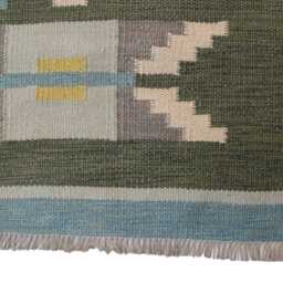 Handwoven Swedish Kilim Rug Scandinavian Flatweave, Wool & Cotton - thumbnail 3