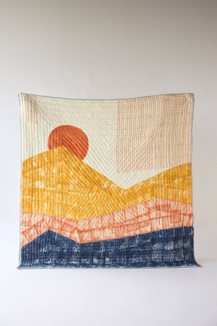Handmade Twin Quilt Reversible Cotton Kantha Stitch Bedding - image 1