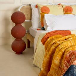 Handmade Twin Quilt Reversible Cotton Kantha Stitch Bedding - thumbnail 4